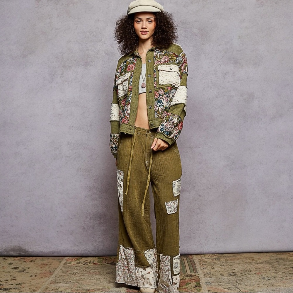 Nwt Pol Boho Floral Patchwork Jacket - image 5